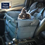 【Truly House】可拆洗車載狗窩車用神器 毛孩 載狗 載貓 (兩色任選) 藍色