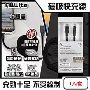 ALLite-EASY CABLE USB-C to USB-C磁吸收納編織快充線1入/盒(原廠保固, E-Marker晶片智能充電線,支援PD/QC/PPS數據線) 沉穩黑