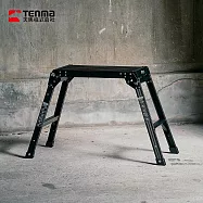 【日本天馬】輕量鋁合金折疊工作平台/洗車梯(二層)- 時尚黑