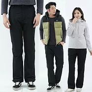 【遊遍天下】男女款防潑水防風保暖刷毛褲雪褲(GP2017) 5XL 黑色