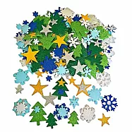 子玄 聖誕節閃亮泡棉貼紙組 300張貼紙 聖誕樹 星星 雪花亮片貼紙組