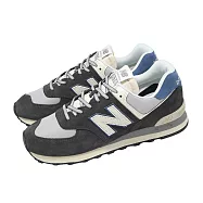 New Balance 休閒鞋 574 男鞋 女鞋 灰 藍 麂皮 經典 NB 紐巴倫 U574NVE-D 23cm GREY/NAVY