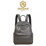 【ZENDAR】台灣總代理 限量1折 頂級超柔軟小牛皮後背包 伊雷妮系列 全新專櫃展示品(鐵灰色)