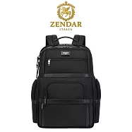 【ZENDAR】台灣總代理 限量3折 頂級高彈性防潑水商務休閒電腦後背包 洛倫佐系列 全新專櫃展示品(黑色 男包)