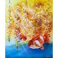 【玲廊滿藝】曾啟文-財聚悠游黃金雨60x50cm