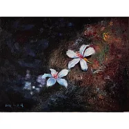 【玲廊滿藝】許資晴-青苔 石上桐花伴33x24cm