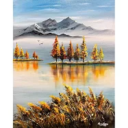 【玲廊滿藝】曾啟文-靄靄青山 野蘆碧湖50x40cm