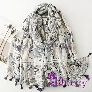 【Decoy】春田百花 波西米亞流蘇披肩圍巾/顏色可選 黑