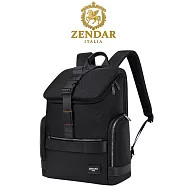 【ZENDAR】台灣總代理 限量3折 頂級高彈性防潑水商務休閒電腦後背包 米洛系列 全新專櫃展示品(黑色 男包)