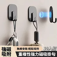 【磁力感】10入組 重複性免打孔磁吸掛勾 磁吸掛勾 強磁掛勾 廚房冰箱 辦公室工作室