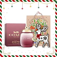 COACH 女性淡香水耶誕禮讚組(香水/香精30ml+麋鹿擴香擺飾)附品牌禮袋-國際航空版 曠野玫瑰