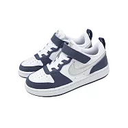 Nike 休閒鞋 Court Borough Low Recraft PS 中童 藍 銀 魔鬼氈 DV5457-135 20.5cm WHITE/NAVY