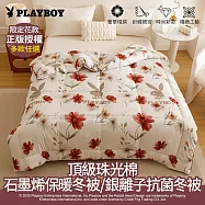 【PLAYBOY】石墨烯遠紅外線能量雙人保暖冬被(多款任選/冬被/石墨烯被/可水洗被) 天空藍