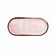 【收納職人】奢雅金邊大理石紋陶瓷桌面收納盤/首飾盤/玄關盤/托盤_2色任選 大理石粉