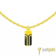 【Just Gold 鎮金店】稜變·黑瑪瑙 AURA-曲轉 黃金吊墜(不含鍊)