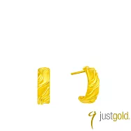 【Just Gold 鎮金店】稜變· 極光 AURA-長 黃金耳環