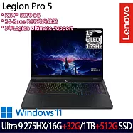 ★全面升級★Lenovo Legion Pro 5 83F3002ETW 16吋 AI電競筆電 (U9-275HX/16G+32G/1TB+512G/RTX5070)