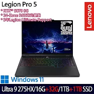 ★全面升級★Lenovo Legion Pro 5 83F3002ETW 16吋 AI電競筆電 (U9-275HX/16G+32G/1TB+1TB/RTX5070)
