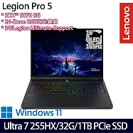 Lenovo Legion Pro 5 83F3002FTW 16吋 AI電競筆電 (Ultra 7 255HX/32G/1TB/RTX5070/W11/3年保)