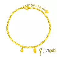 【Just Gold 鎮金店】福祿相隨 黃金手鍊 (網路限定)