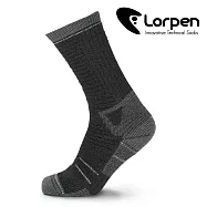 Lorpen Primaloft美麗諾羊毛登山襪 PTHC 【黑灰】S-L (西班牙製造 羊毛襪) S 黑灰