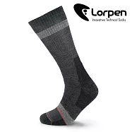 Lorpen 女美麗諾羊毛健行襪 MHMCW 【深灰黑】S-M (西班牙製造 羊毛襪) S 深灰黑
