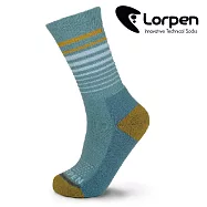 Lorpen 兒童美麗諾羊毛健行襪MHMK 【藍黃】S-L (西班牙製造 羊毛襪) L 藍黃