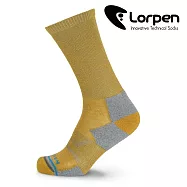 Lorpen 男美麗諾羊毛健行襪 MHLCM 【黃灰】M-L (西班牙製造 羊毛襪) M 黃灰