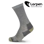 Lorpen 男美麗諾羊毛健行襪 MHLCM 【灰綠】M-L (西班牙製造 羊毛襪) M 灰綠