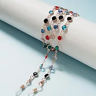 seoul show首爾秀 六色彩鑽兩用口罩掛繩鏈墨鏡平光眼鏡鍊老花近視防丟鍊 玫瑰金