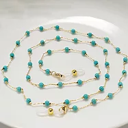 seoul show首爾秀 綠松石兩用口罩掛繩鏈墨鏡平光眼鏡鍊老花近視防丟鍊 金色