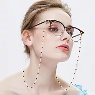 seoul show首爾秀 混色水晶鍊兩用口罩掛繩鏈墨鏡平光眼鏡鍊老花近視防丟鍊 紫膚