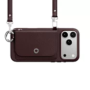 MAGEASY Pouch M 錢包磁吸掛繩手機殼 i17 Pro Max 酒紅/酒紅