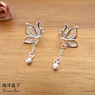 優雅蝴蝶流蘇S999純銀耳環(垂墜耳環.聖誕禮物)