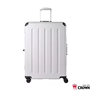 【CROWN 皇冠】27吋 大容量鋁框 護角 行李箱 霧面冰河灰