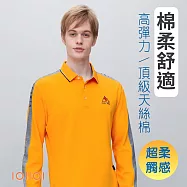 歐洲貴族IOIIOI 長袖男裝 吸睛紳士商務休閒polo衫 天絲棉 黃色 M 黃色