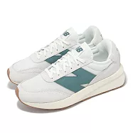 New Balance NB 休閒鞋 370 男鞋 女鞋 海鹽 雲杉亮綠 膠底 麂皮 復古 拼接 NB U370CC-D 23cm WHITE/GREEN