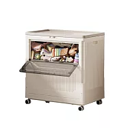 【居家cheaper】二代120L翻蓋摺疊收納箱推車 HE6460-WT 超大容量收納箱/換季收納箱/器材箱 120L(活動透視側翻門)