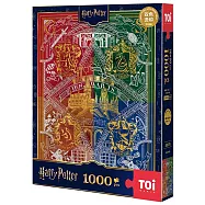 TOi圖益 哈利波特 鎏金四學院 1000片拼圖 官方授權 金屬質感 桌遊動漫卡通遊戲 收藏聖誕節交換禮物