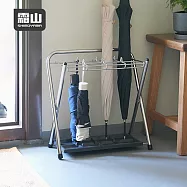 【日本霜山】簡約風不鏽鋼8格傘架/雨傘收納架(附集水盤)