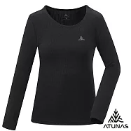 【ATUNAS 歐都納】女款熱流感抑菌圓領保暖衣/貼身內著衣/發熱衣/小尺碼A1UCGZ22W- L 黑