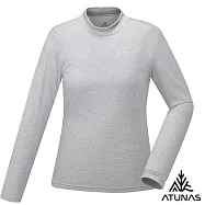 【ATUNAS 歐都納】女款石墨烯抑菌蓄熱立領內著衣/小尺碼A1UCGZ07W- XS 淺灰