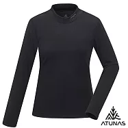 【ATUNAS 歐都納】女款石墨烯抑菌蓄熱立領內著衣/小尺碼A1UCGZ07W- L 黑