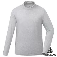 【ATUNAS 歐都納】男款石墨烯抑菌蓄熱立領內著衣/小尺碼A1UCGZ06M- S 淺灰