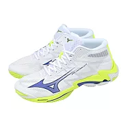 Mizuno 排球鞋 Wave Lightning Elite 男鞋 白 藍 避震 羽排鞋 美津濃 V1GA2605-39 27cm WHITE/BLUE