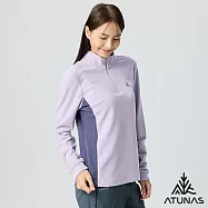 【ATUNAS 歐都納】女款經典保暖拉鍊衫/立領衫/POLO衫/大尺碼A8PS2569W- XL 淺紫/深紫