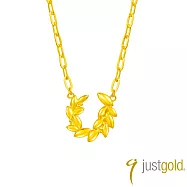 【Just Gold 鎮金店】小金葉 黃金項鍊 (網路限定)