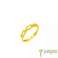 【Just Gold 鎮金店】環環相戀 可調式 黃金戒指 港圍 13 金色