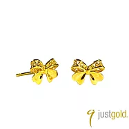 【Just Gold 鎮金店】小蝴蝶結 黃金耳環 (網路限定)
