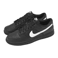 Nike 休閒鞋 Dunk Low Retro 男鞋 黑 白 皮革 低筒 IO7606-010 27cm BLACK/WHITE-BLACK